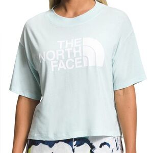The North Face Light Sky Blue Crop Boxy Short Sleeve Tee